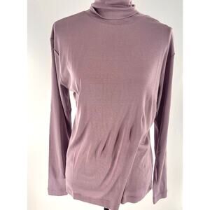 NWT Women's WinterSilks Pastel Purple Turtleneck Cotton& Silk long sleeve Large